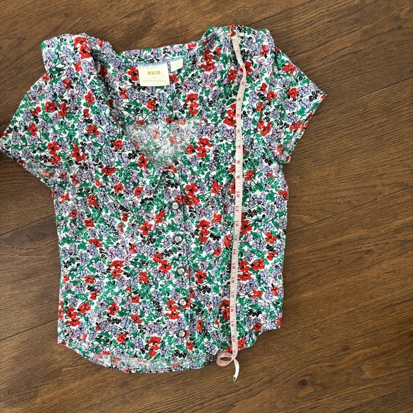 Anthropologie Maeve Austen Collared Button Down Floral Blouse - Picture 9 of 9